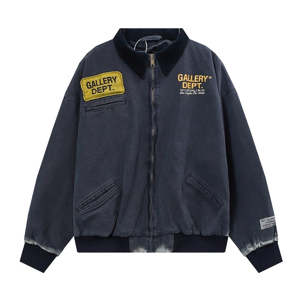 Gallery Dept Vintage Washed and Aged Workwear Printed Badge Denim Jacket